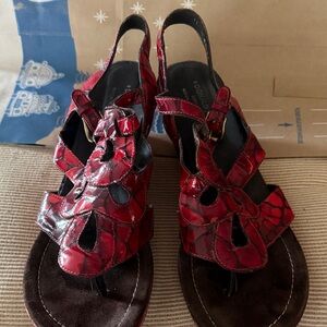 Donald J. Pliner Red Textured Sandals